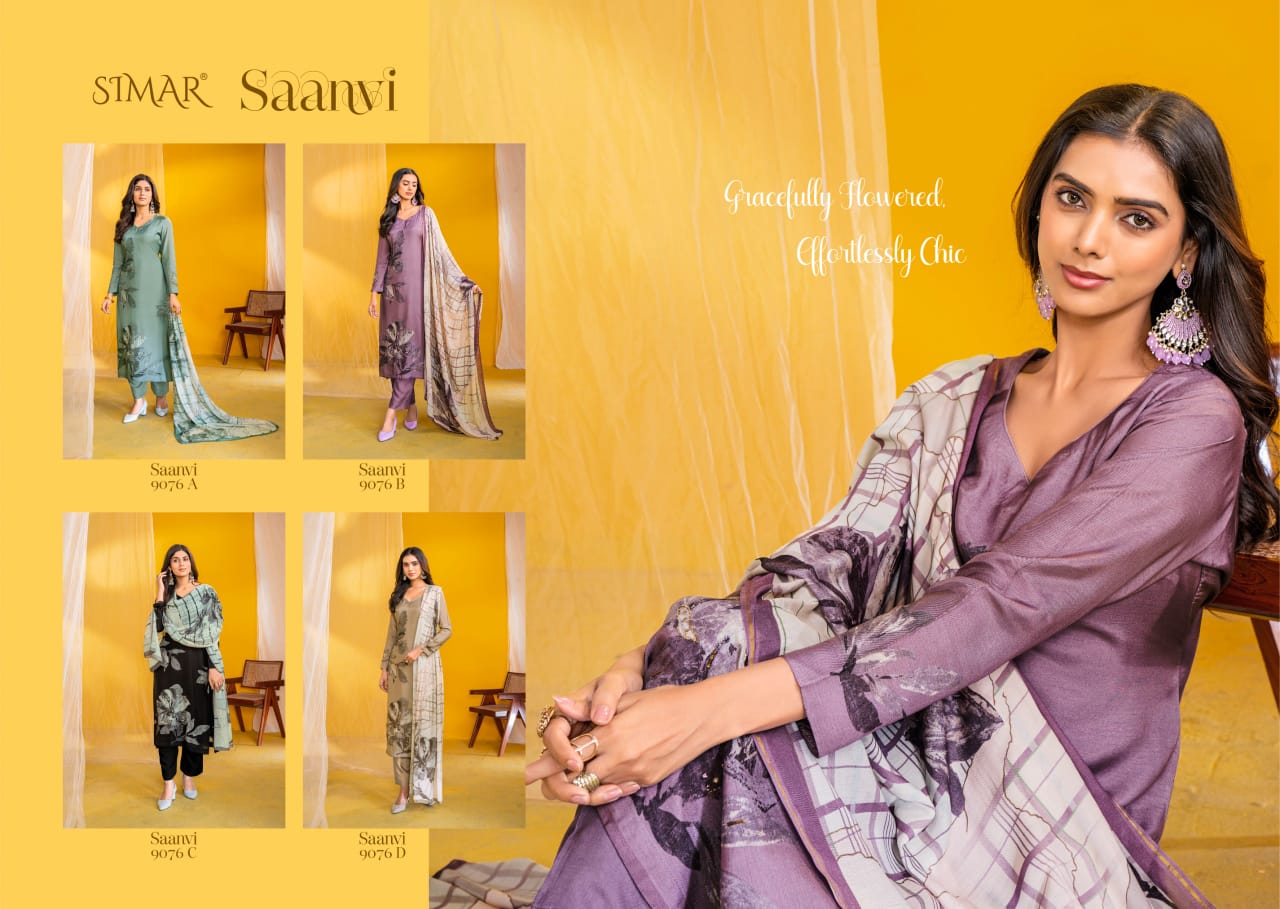 Saanvi By Glossy Viscose Digital Printed Dress Material Orders In India